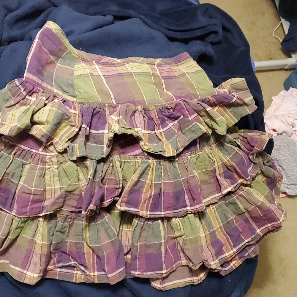 American Living Plaid A-Line Skirt - Purple and Green